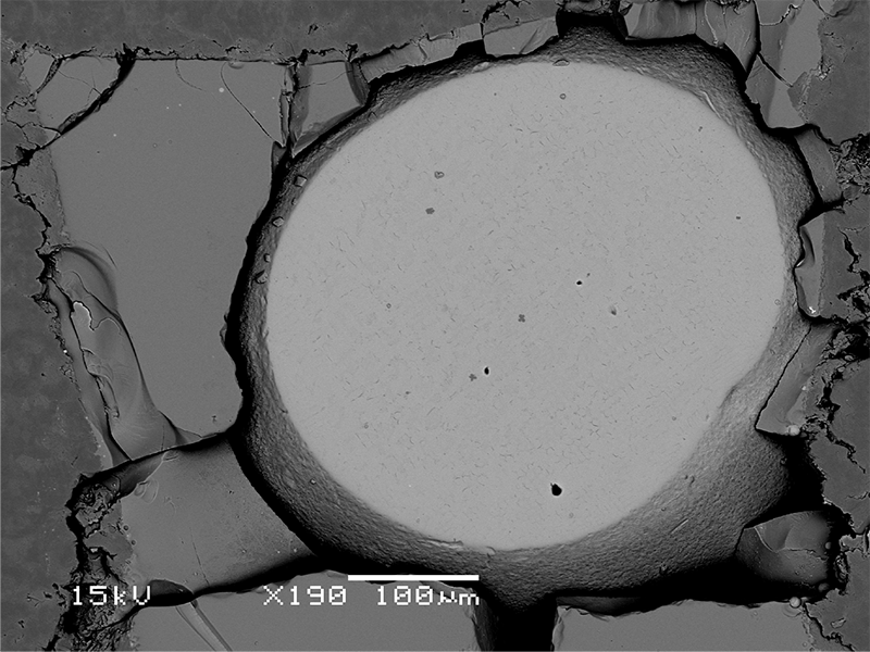 The electron micrograph of the recovered sample