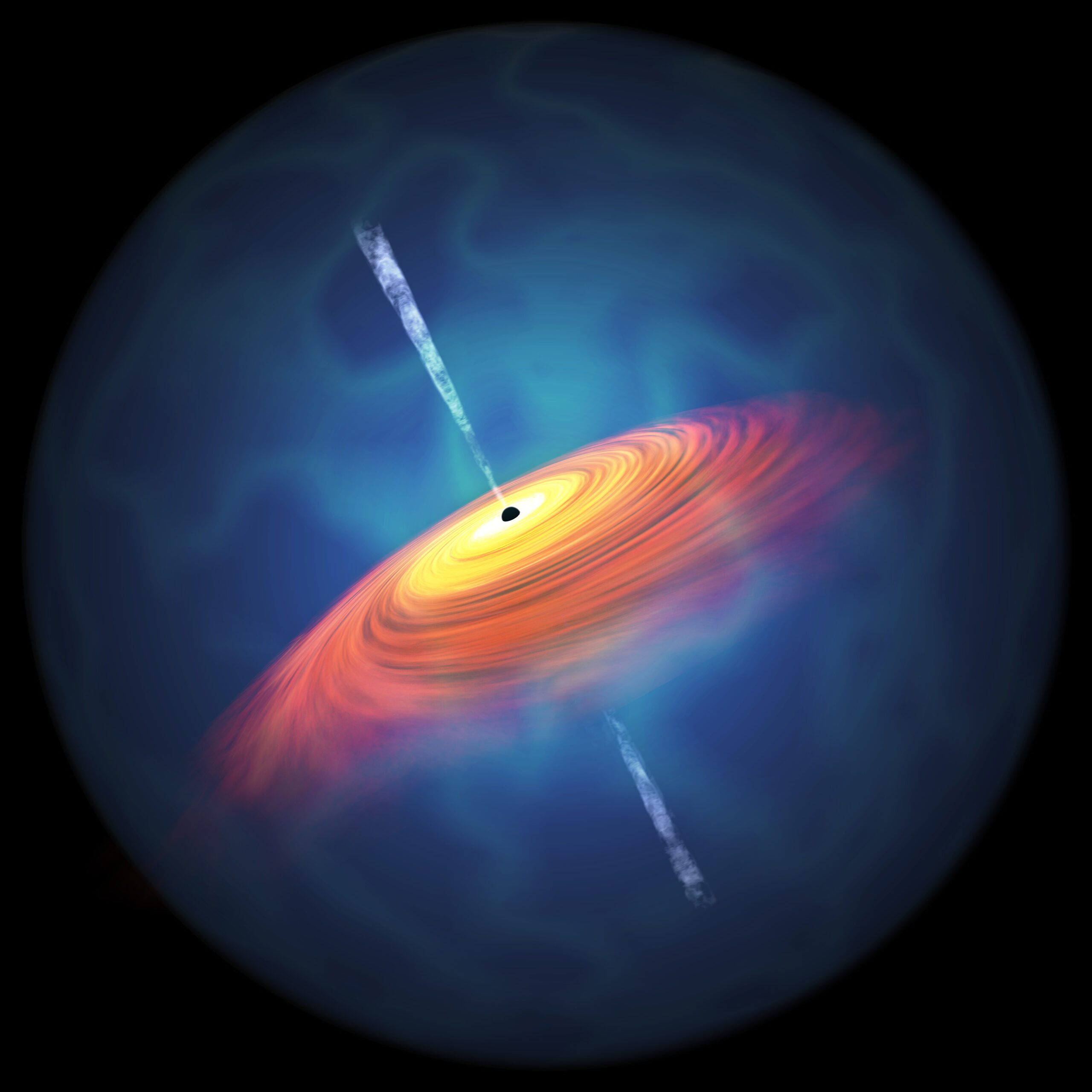 An artist’s impression of a quasar